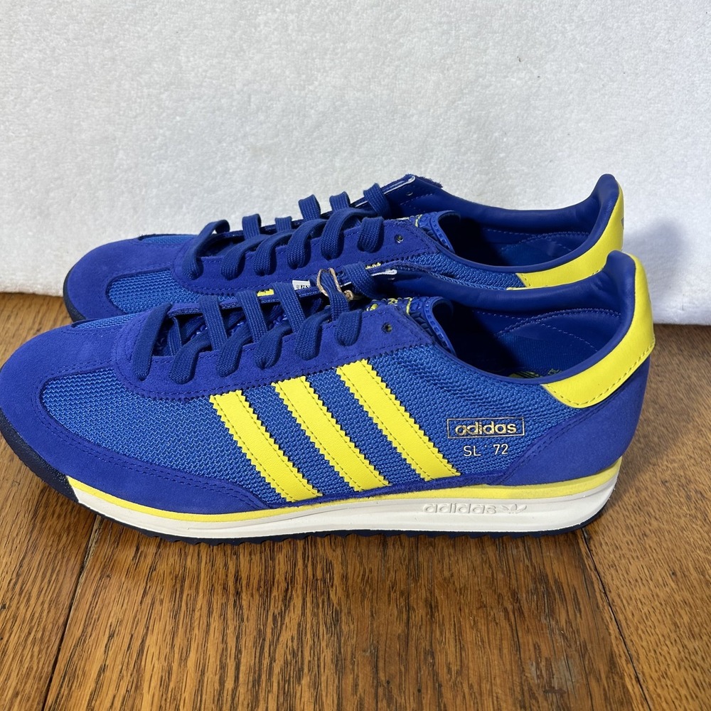 Adidas Mens Size 9.5 SL72 RS Royal Blue Solar Yellow Sneaker Shoes